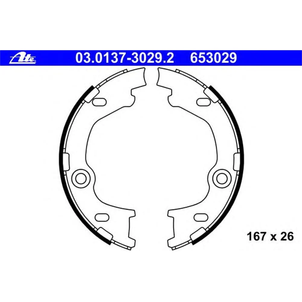 ATE BREMSBACKEN HANDBREMSE 167mm HINTEN passend für HYUNDAI iX35 2010-2015