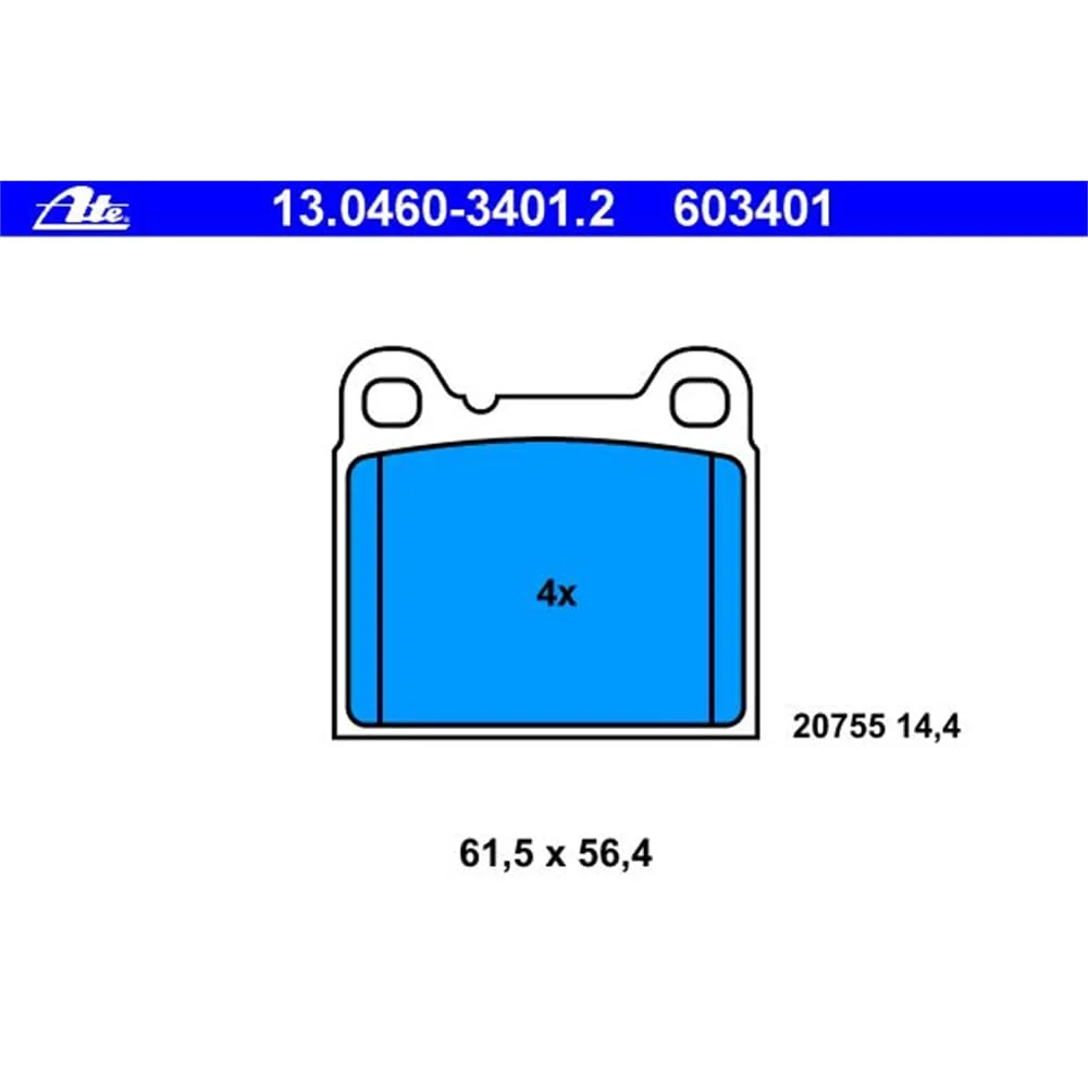 ATE BREMSBELÄGE HINTEN passend für VOLVO 740 760 940 960 FÜR BREMSSYSTEM ATE - BREMSANLAGE