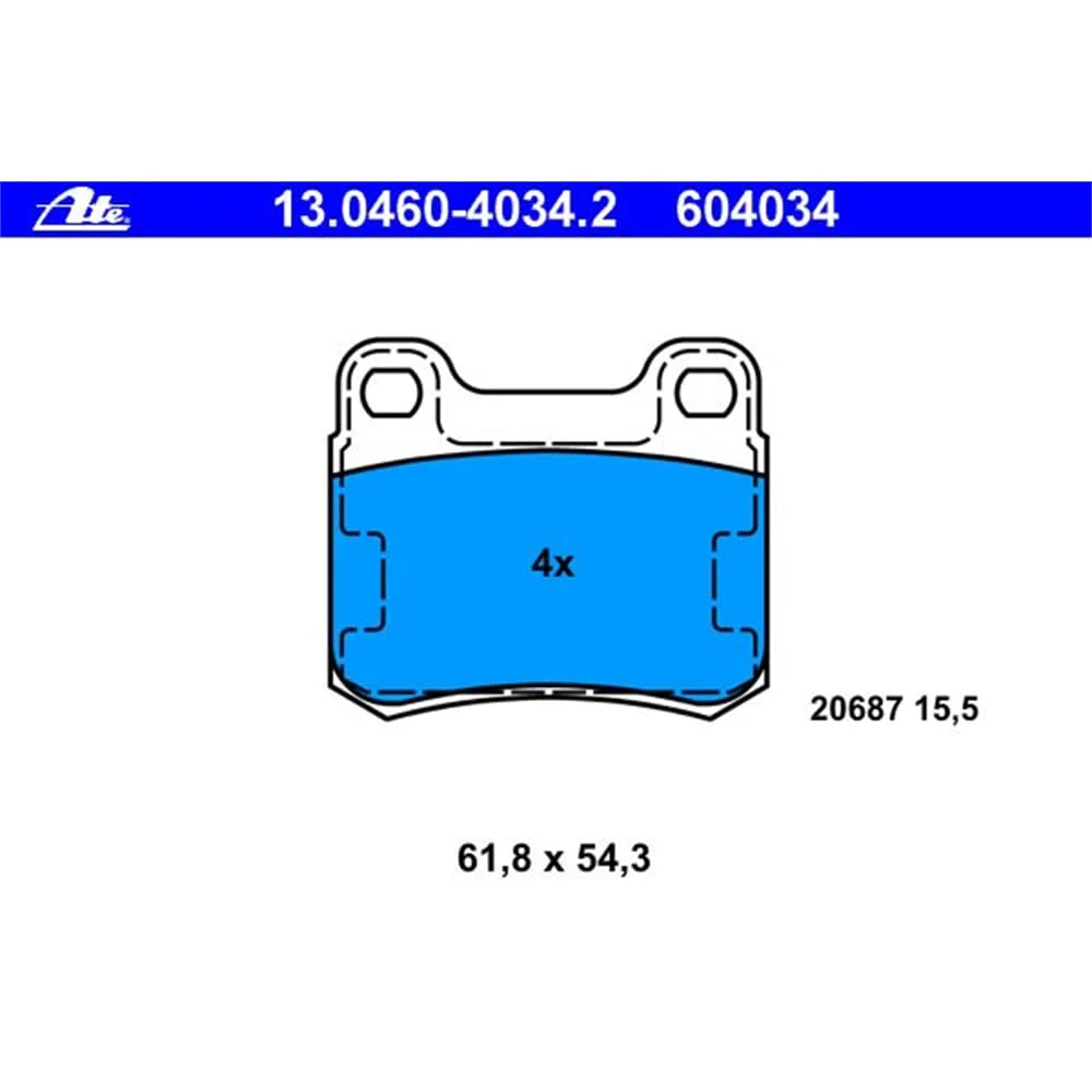 ATE BREMSBELÄGE HINTEN für MERCEDES C-KLASSE W202 E-KLASSE W124 C124 190 W201