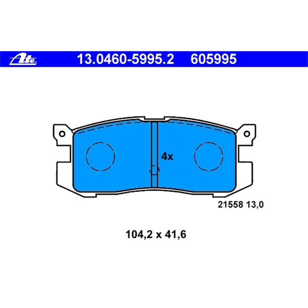 ATE BREMSBELÄGE HINTEN passend für FORD PROBE I + MAZDA 626 III (GD GV) - BREMSANLAGE